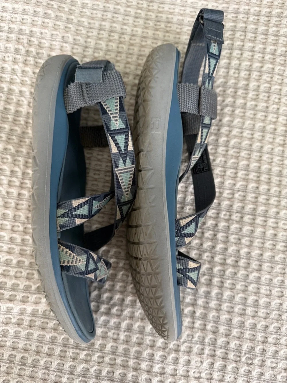 Blue/White Teva Sandals Size 7 - Picture 2 of 3